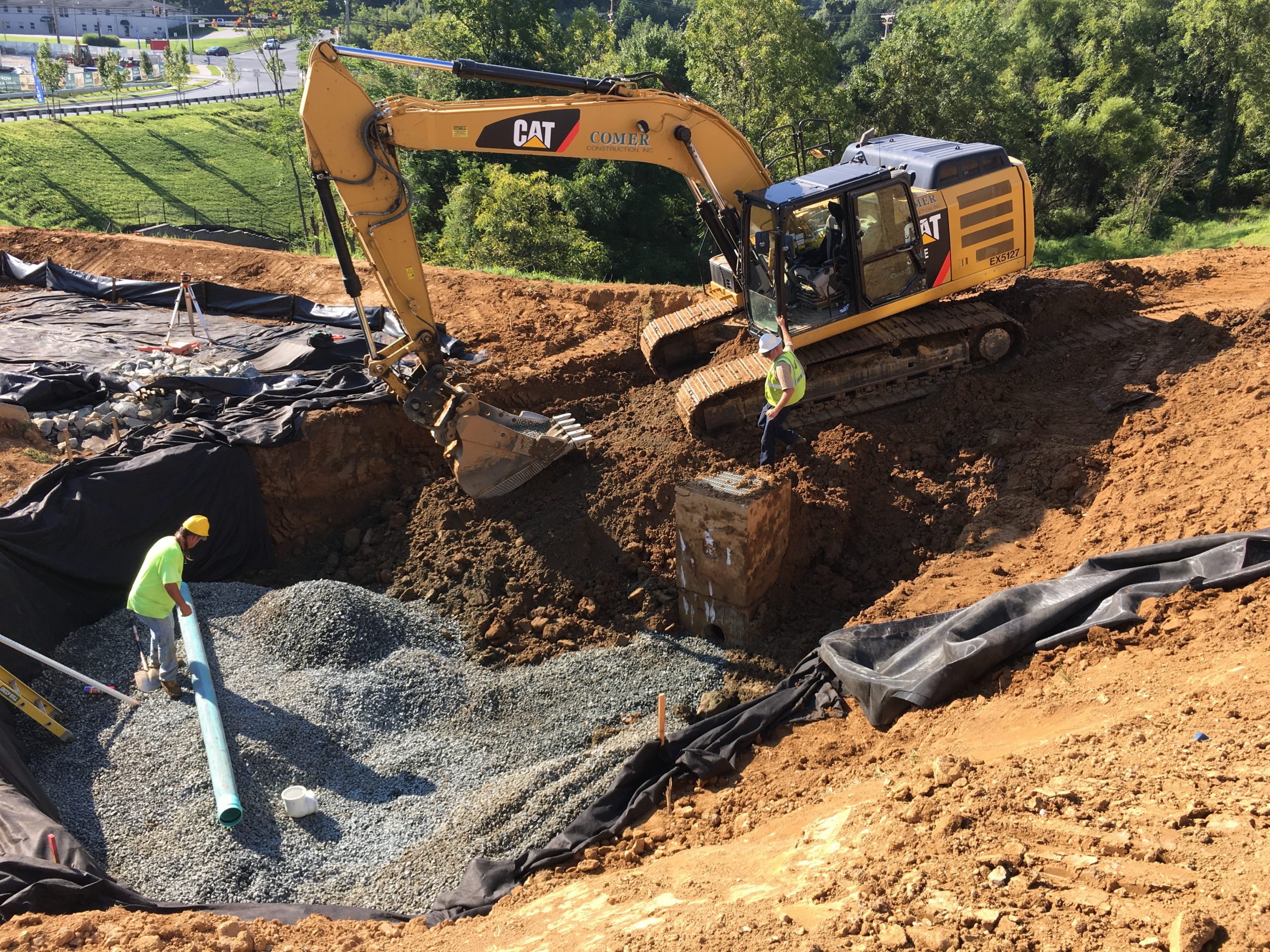 stormwater management swim pond installation