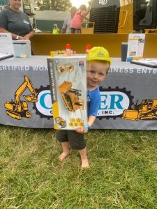 Boy wins prize at the National Night Out in Harford County