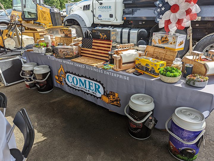 Prize displays at the Comer Construction’s 40th Anniversary Celebration