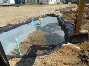 residential stormwater management - storm pond installation