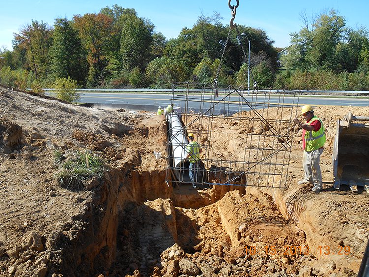 Sewer Placement and installation at Baltimore County Park