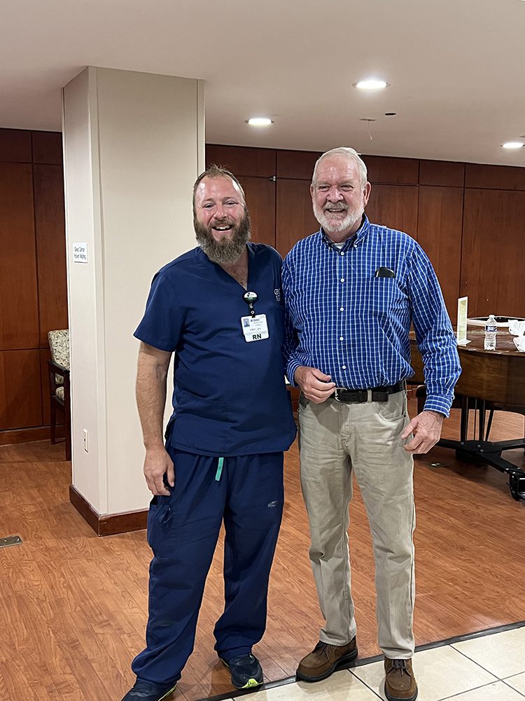 GBMC Nurse Eric Battenfeld with Comer Foreman Mike Dykes