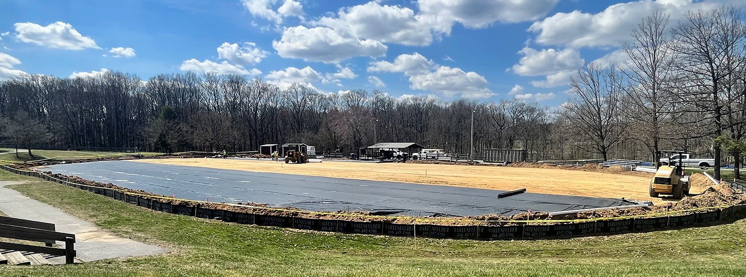 Overview of site construction work at School Mill 