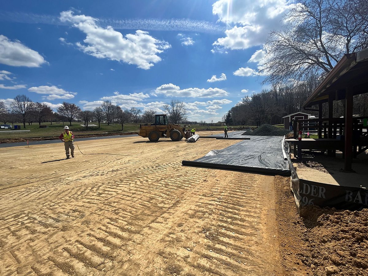 Schooley Mill Park equestrian ring construction in Howard County, Maryland