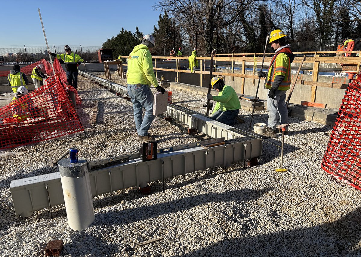 Comer Construction crews working at Baltimore City Coldstream Aquatic Center