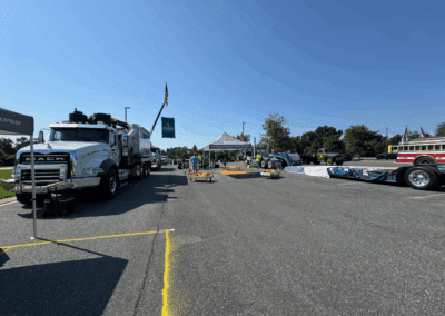 Comer Construction vehicles at a local touch-a-truck event