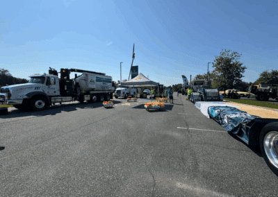Comer Construction vehicles at a local touch-a-truck event