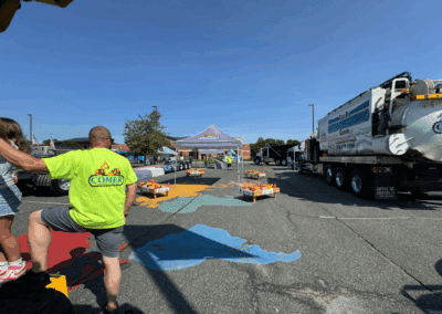 Comer Construction vehicles at a local touch-a-truck event