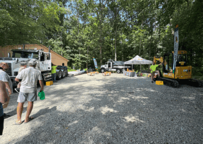 Comer Construction vehicles at a local touch-a-truck event