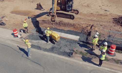 Road construction crew