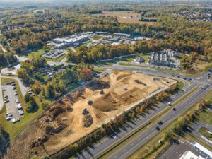 Aerial view of the Sheetz construction site in Harford County