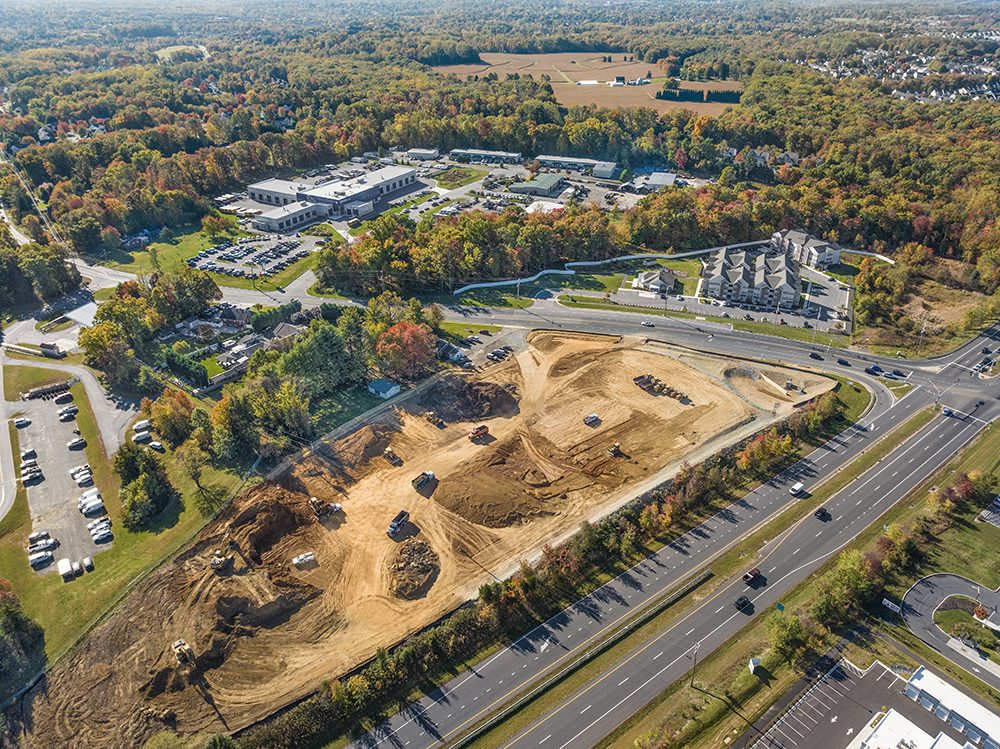 Aerial view of the Sheetz construction site in Harford County