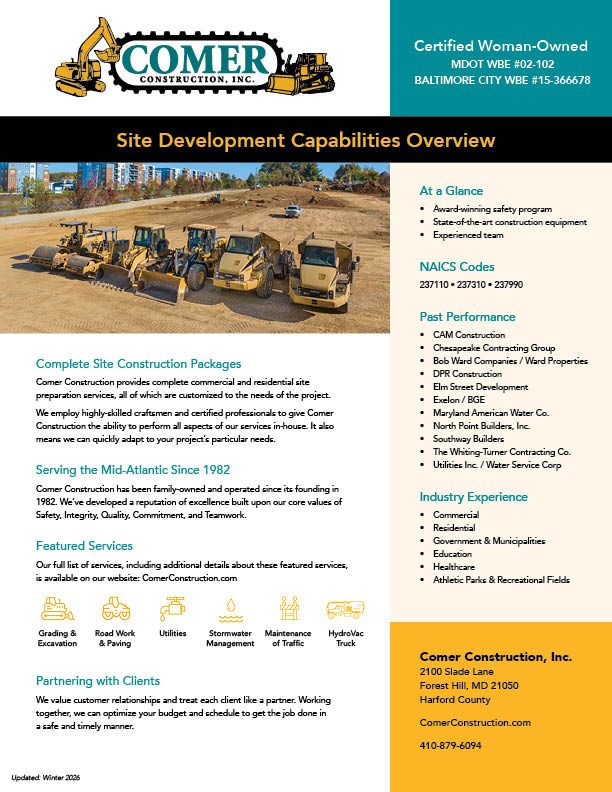 Comer Construction Capabilities Statement