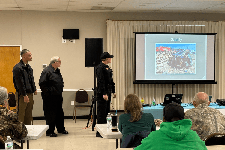 Master Trooper Jessica Miranda and the team from the Maryland State Police Commercial Vehicle Enforcement Division (CVED) at the Conowingo Scale House