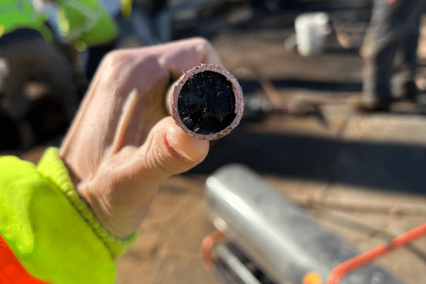 a fully clogged water line