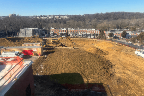 Aerial view of the earthwork