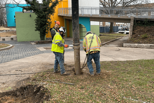 hydroexcavation in progress