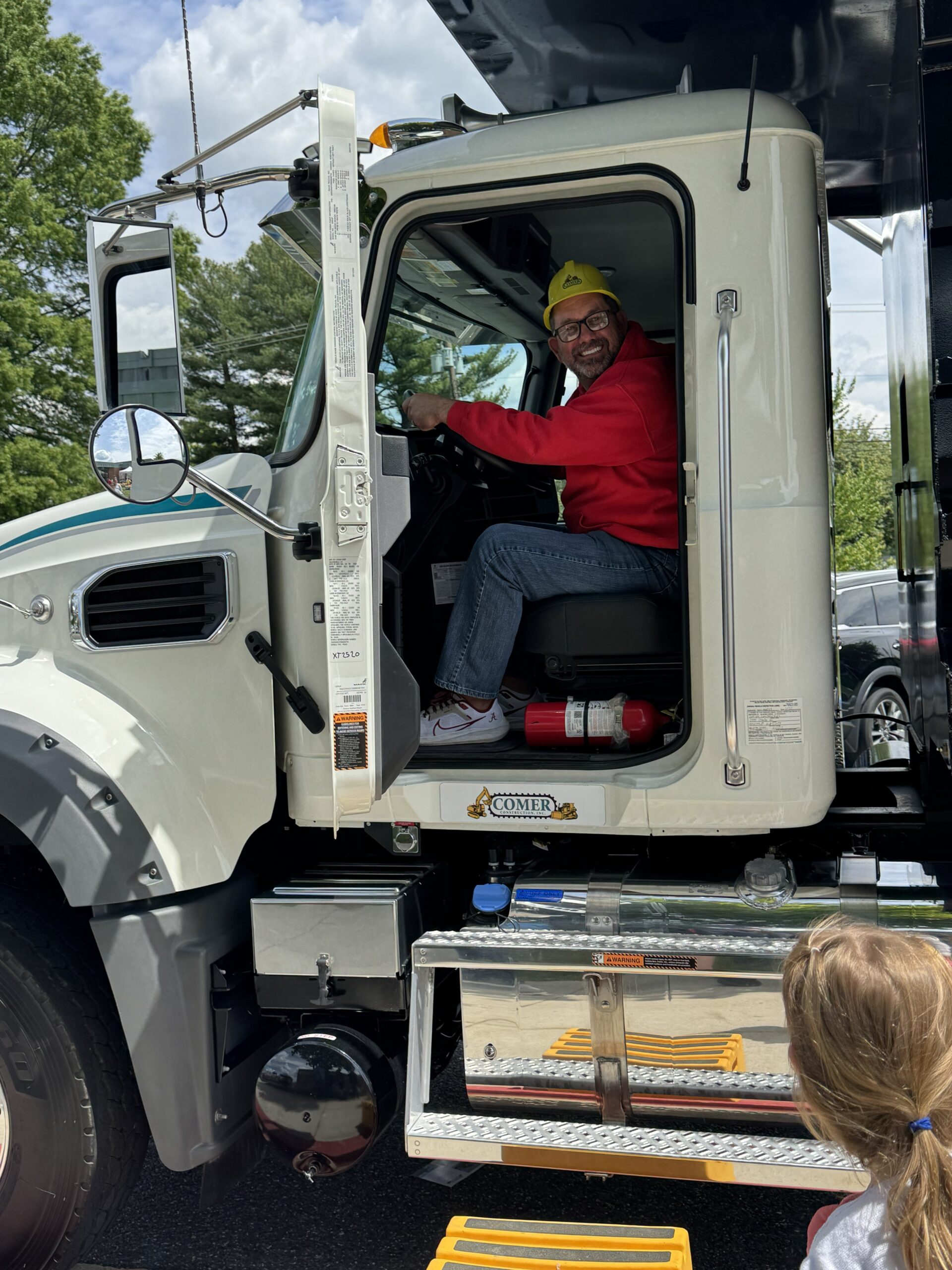 Comer Construction set up for the Touch a truck event
